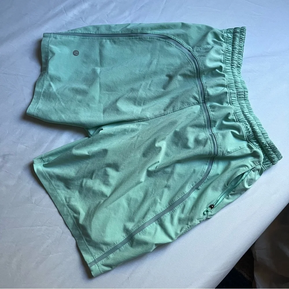 LULULEMON ATHLETICA green high‎ rise elastic waist athletic shorts